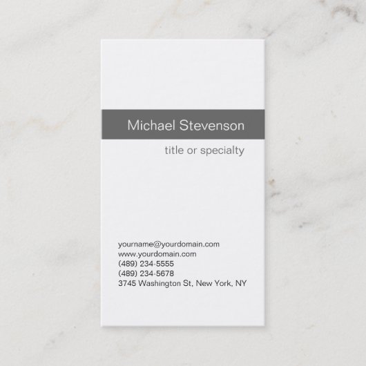 Visite Simple moderne gris blanc Consultant Carte de visi (Devant)