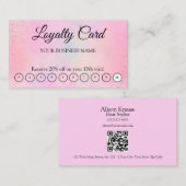 Visite Simple moderne Loyauté rose QR Code Carte de visit (Devant / Derrière)