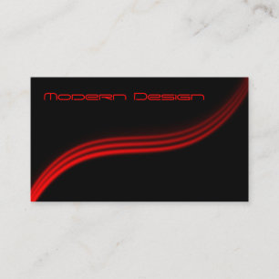 Visite Simple moderne Noir, Rouge Swoosh - Carte de visit