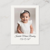 Visite Simple Photo baptême carte de souvenir fille bébé (Devant)