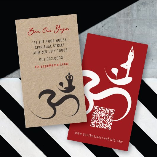 Visite Simple Yoga Om Ohm Calligraphie Zen Carte de visit