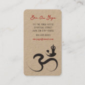 Visite Simple Yoga Om Ohm Calligraphie Zen Carte de visit (Devant)