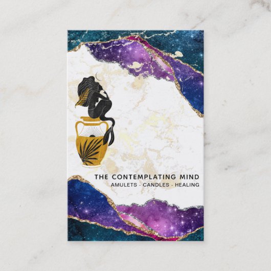 Visite *~* Sirène Mystique Agate Galaxy Moon Carte de vis (Devant)