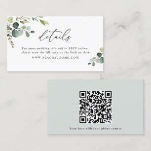 Visite Site Mariage de verdure QR Code Détails Carte