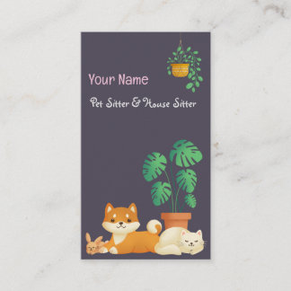 Visite Sitter pour animaux de compagnie mignon / Carte de