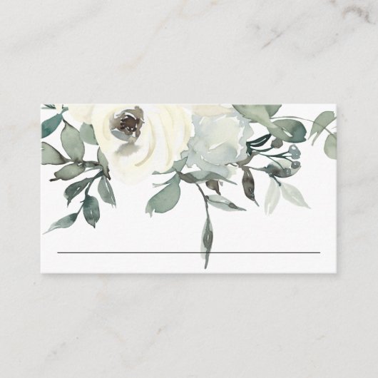 VISITE SOFT IVORY BLANC FLORAL BUNCH MARIAGE CARTE DE PLA (Devant)