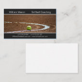 Visite Softball sur un terrain de softball Carte de visit (Devant / Derrière)