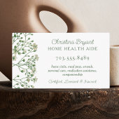 Visite Soins infirmiers et aidants naturels Carte de visi