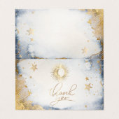 Visite Soleil céleste, Lune, Étoiles Aquarelle Carte de r (Extérieur déplié)