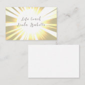 Visite Soleil, coach de la vie, Reiki, conseiller, Carte (Devant / Derrière)