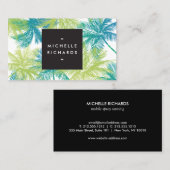 Visite Spray Tanning Salon bleu/vert Palms Carte de visit (Devant / Derrière)