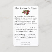 Visite St catholique Therese de la carte I de Novena peu (Dos)