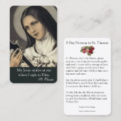 Visite St catholique Therese de la carte I de Novena peu (Devant / Derrière)