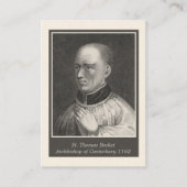 Visite St Thomas Becket de carte sainte de prière de (Devant)