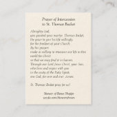 Visite St Thomas Becket de carte sainte de prière de (Dos)