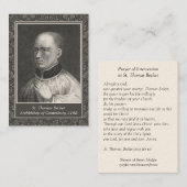 Visite St Thomas Becket de carte sainte de prière de (Devant / Derrière)