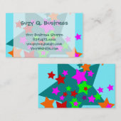 Visite Star Struck Turquoise Stars Collage Carte de visit (Devant / Derrière)
