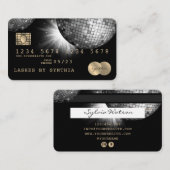 Visite Style carte de crédit Silver Disco Ball les années (Devant / Derrière)