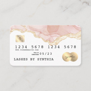 Visite Style de carte de crédit Abstrait moderne Blush Wa