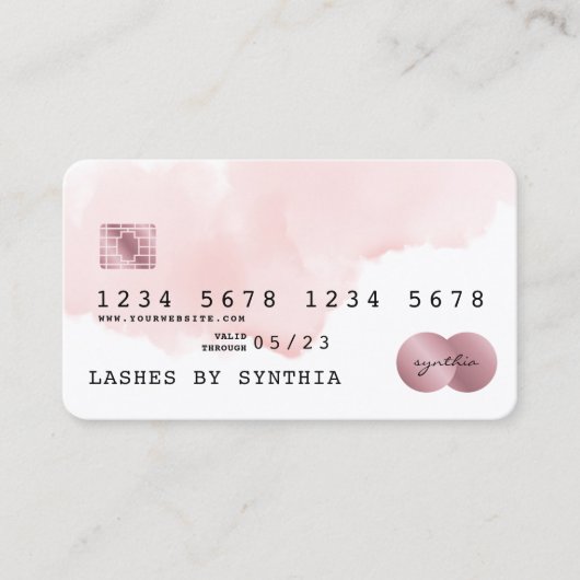 Visite Style de carte de crédit couleur rose vif (Devant)