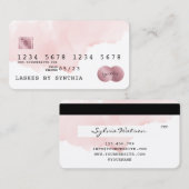 Visite Style de carte de crédit couleur rose vif (Devant / Derrière)