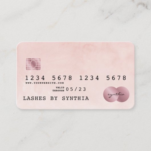 Visite Style de carte de crédit couleur rose vif (Devant)