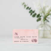 Visite Style de carte de crédit couleur rose vif (Debout devant)