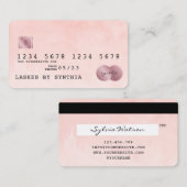 Visite Style de carte de crédit couleur rose vif (Devant / Derrière)