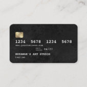 Visite Style De Carte De Crédit Élégant Noir Et Or (Devant)