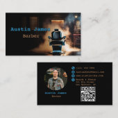 Visite Style industriel Fumée thème Barber Carte de visit (Devant / Derrière)