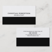 Visite Style tendance Noir Blanc Consultant Carte de visi (Devant / Derrière)