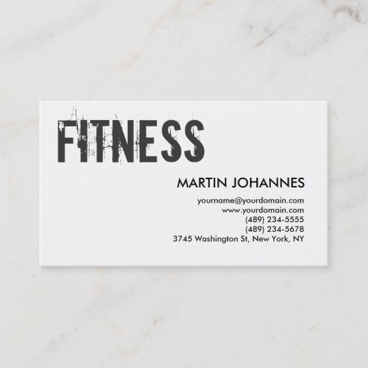 Visite Stylish Personal Trainer Noir Blanc Carte de visit (Devant)