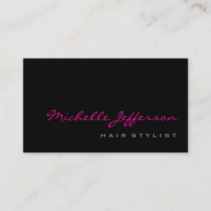 Visite Styliste de cheveux Script gris rose Carte de visi