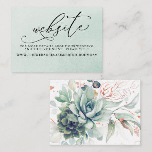 Visite Succulents Mariage de verdure Carte de site Web