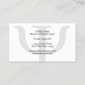 Visite Symbole Psi psychologue professionnel carte de vis (Dos)