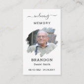 Visite Sympathie funéraire Carte de prière commémorative (Devant)