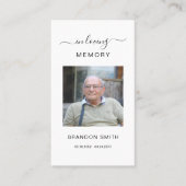 Visite Sympathie funéraire Carte de prière commémorative (Devant)