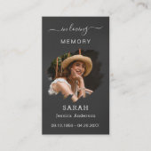 Visite Sympathie funéraire Carte de prière commémorative (Devant)