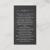 Visite Sympathie funéraire Carte de prière commémorative (Dos)