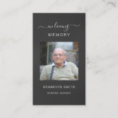 Visite Sympathie funéraire Carte de prière commémorative (Devant)