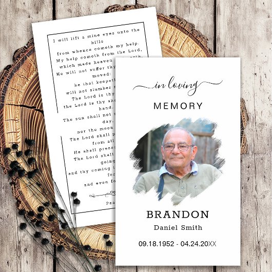 Visite Sympathie funéraire Carte de prière commémorative