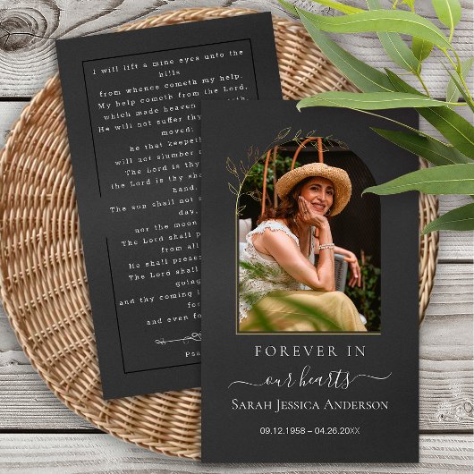 Visite Sympathie funéraire Carte de prière commémorative