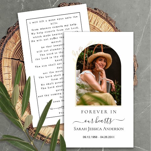 Visite Sympathie funéraire Carte de prière commémorative