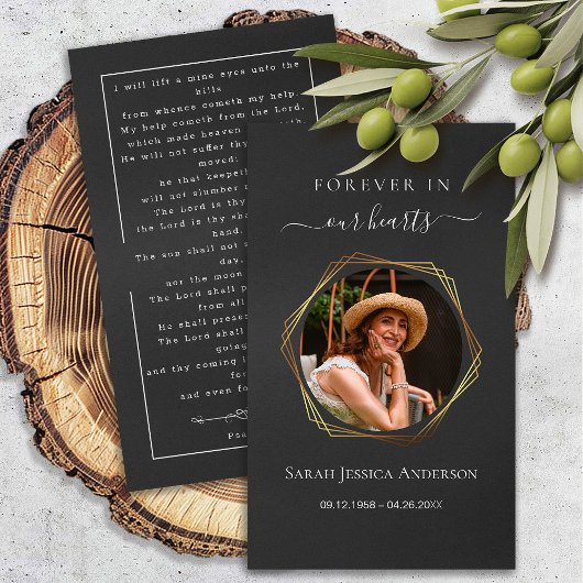 Visite Sympathie funéraire Carte de prière commémorative