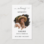 Visite Sympathie funéraire Carte de prière commémorative (Devant)