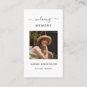 Visite Sympathie funéraire Carte de prière commémorative (Devant)