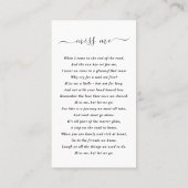 Visite Sympathie funéraire Carte de prière commémorative (Dos)