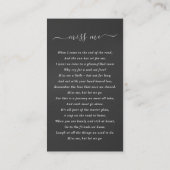 Visite Sympathie funéraire Carte de prière commémorative (Dos)