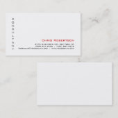 Visite Taille standard Gris Blanc Rouge Charme Carte de v (Devant / Derrière)