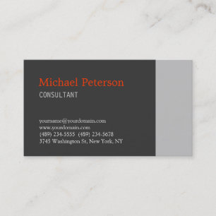 Visite Tendance Grey Orange Moderne Consultant Carte de v